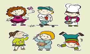 6 lovely children play vector mater 6 lovely children play vector mater